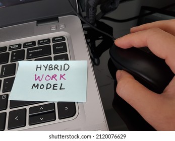 Hybrid Work Model During Covid-19 Pandemic. Hybrid Workplace. 