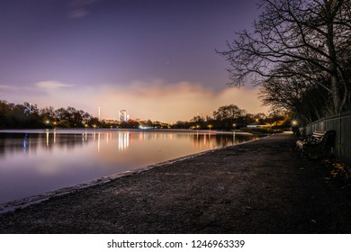 Hyde Park Lake In The Night, London