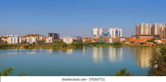 Hyderabad City Skyline In India