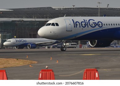 Hyderabad, India, April 1, 2021, Indigo Airlines flights at RGI Airport in Hyderabad.