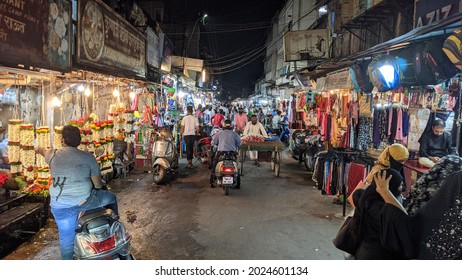 HYDERABAD, INDIA - Mar 03, 2021: A Night Market In Hyderabad India