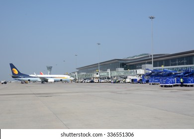 HYDERABAD, INDIA - OCTOBER 22, 2015: Terminal Building Of Rajiv Gandhi International Airport.