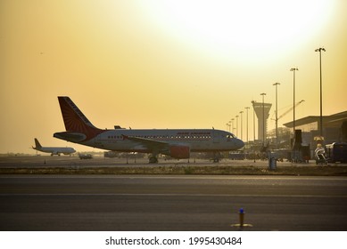 Hyderabad, Telangana, India, March 1, 2021. An Air India flight parked at Rajiv Gandhi International Airport(RGIA),Hyderabad.