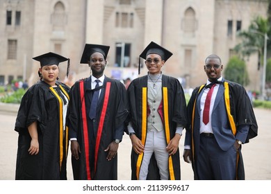 Hyderabad, TG India - April 08 2021: Girls And Boys Celebrating Graduation Day, Convocation Portraits After Covid Pandemic