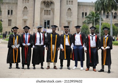 Hyderabad, TG India - April 08 2021: Girls And Boys Celebrating Graduation Day, Convocation Portraits After Covid Pandemic