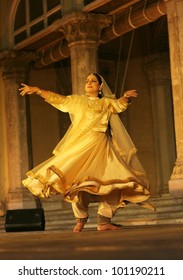 HYDERABAD,AP,INDIA-APRIL 23: Kathak Dancer  Mangala Bhatt Performs During Heriitage Week Celebrations At Chowmohalla Palace On April 23,2012 In Hyderabad,Ap,India.Associcate Of Pt. Birju Maharaj Ji.