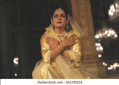 HYDERABAD,AP,INDIA-APRIL 23: Kathak Dancer  Mangala Bhatt Performs During Heriitage Week Celebrations At Chowmohalla Palace On April 23,2012 In Hyderabad,Ap,India.Associcate Of Pt. Birju Maharaj Ji.