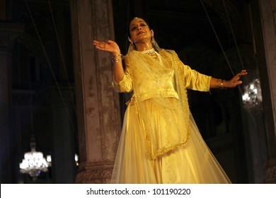 HYDERABAD,AP,INDIA-APRIL 23: Kathak Dancer  Mangala Bhatt Performs During Heriitage Week Celebrations At Chowmohalla Palace On April 23,2012 In Hyderabad,Ap,India.Associcate Of Pt. Birju Maharaj Ji.