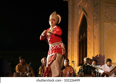 HYDERABAD,AP,INDIA-APRIL 24:Artists Of Padma Vibhushan Pandit Birju Maharaj Group Perorm Kathak Dance During Heritage Week At Chowmohalla Palace OnApril 24,2012 In Hyderabad,Ap,India.