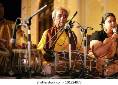 HYDERABAD,AP,INDIA-APRIL 24:Padma Vibhushan Pandit Birju Maharaj Leading Exponent Of Kathak Dance Performs During Heritage Week At Chowmohalla Palace On April 24,2012 In Hyderabad,Ap,Inda.