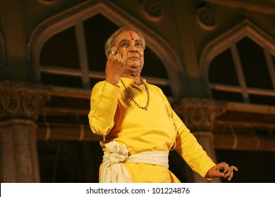 HYDERABAD,AP,INDIA-APRIL 24:Padma Vibhushan Pandit Birju Maharaj Leading Exponent Of Kathak Dance Performs During Heritage Week At Chowmohalla Palace On April 24,2012 In Hyderabad,Ap,Inda.