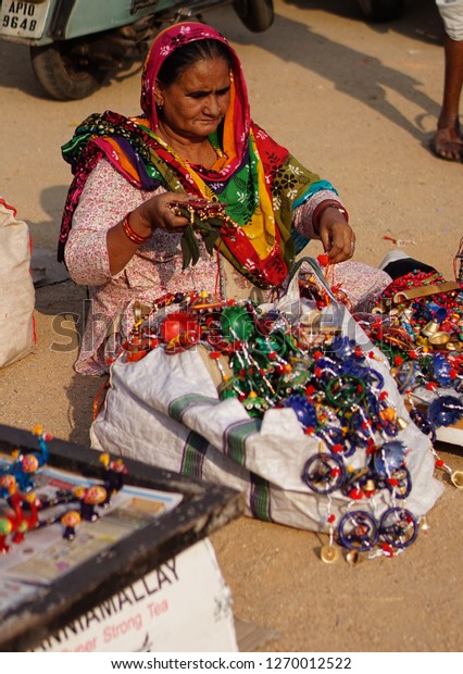 Hyderabadindiadecember 21 Portrait Indian Senior Woman Stock Photo