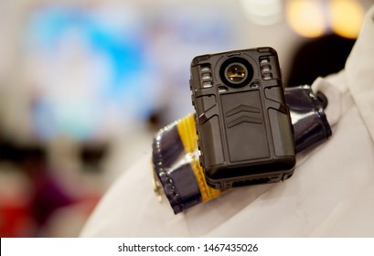 HYDERABAD,INDIA-JUNE 27: Body Worn Camera To Capture Photos And Video During Law And Order Situations By Police Officers,kept On Mannequin To Demonstrate The Operation On June 27,2019 In Hyderabad