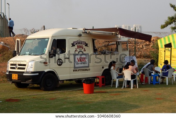 Hyderabadindiamarch 4indian People Buy Street Food Royalty