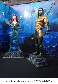 HYDERABAD,INDIA-OCTOBER 13:statues Of Holly Wood Movie Characters In  Aquaman In Hyderabad Comic Con On October 13,2018 In Hyderabad,India  