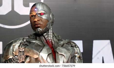 HYDERABAD,INDIA-OCTOBER 14:Closeup Portrait of a character in movie or film Justice League in Hyderabad Comic Con 2017 on October 14,2017 in Hyderabad,India