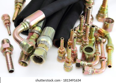 Hydraulic line and ferrule for joint  oil  pipeline - Shutterstock ID 1813491634