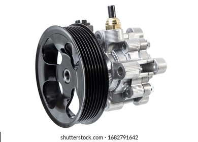 hydraulic power steering pump on a white background engine parts  - Shutterstock ID 1682791642