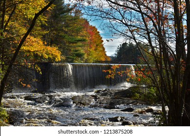 Hydro Electric Dam With Fall Colors. 