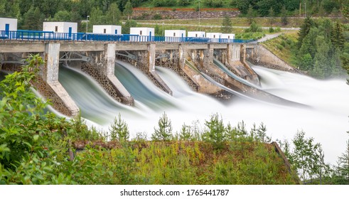 Hydro Power Plant On A River In Norway. 