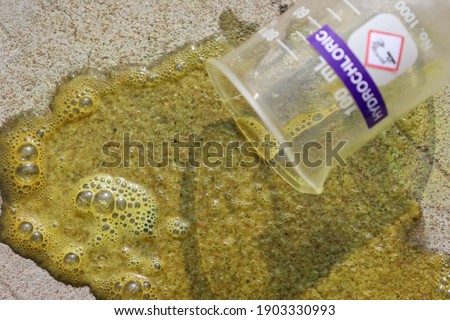 Hydrochloric acid leak on the floor