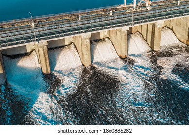 Hydroelectric Dam Or Hydro Power Station, Aerial View