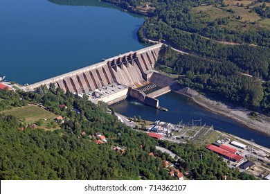 Hydroelectric Power Plant On River Industry Zone