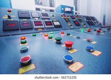 Hydroelectric power plant panel control. Electrical equipment.