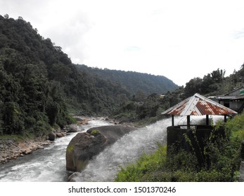 Hydroelectric Power Project At India And Bhutan Border.