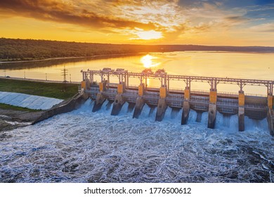 hydroelectric power station panorama beautiful view