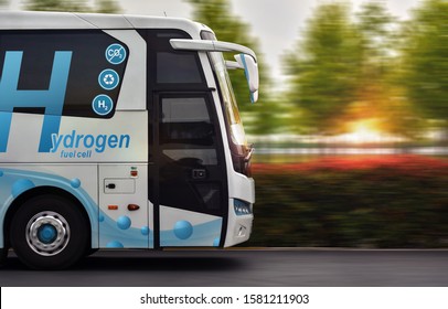 Hydrogen Fuel Cell Bus With Zero Emissions