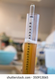 Hydrometer used to measure the specific gravity of wine and beer