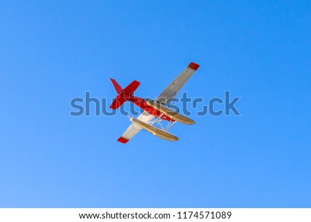 Hydroplane in sky