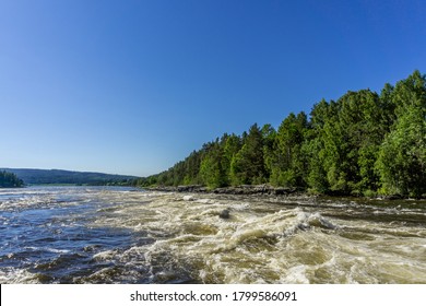 Hydropower And Hydro Energy Of Norway. Mighty Glomma River During Spring.