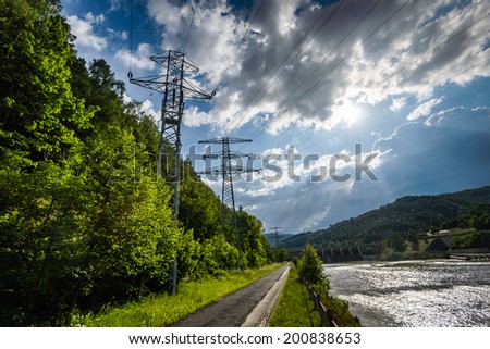 Hydropower-waterdam on Sola river- Porabka , Beskid zywiecki ,Poland 