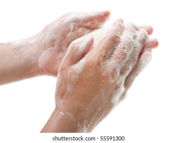 Hygiene Soap Bar Washing Or Cleaning Human Hand