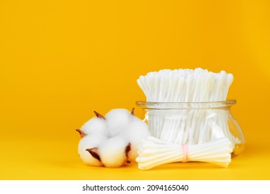 Hygienic Cotton Ear Buds In Glass Cup