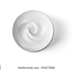 Hygienic Cream, Top View Isolated On White Background