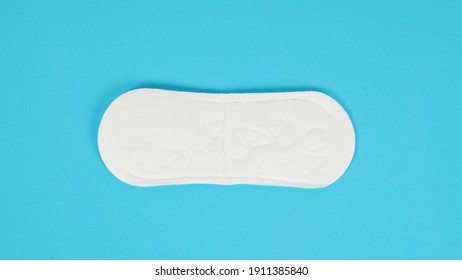 Hygienic Daily Panty Liner Isolated On Blue Background. No People.