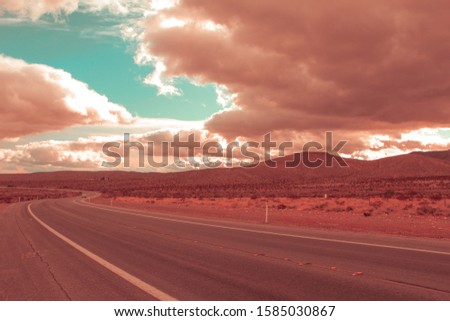 Hyper color desert landscape in Las Vegas