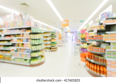 Hypermarket In Blurry For Background