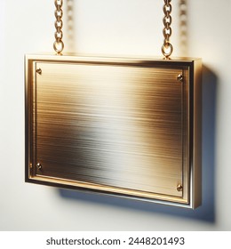 Hyperrealistic Blank Brushed Gold Rectangular Sign AI-generated image ...