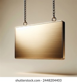 Hyperrealistic Blank Brushed Gold Rectangular Sign AI-generated image ...