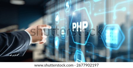 Hypertext Preprocessor PHP Programming. Interpreted programming language.