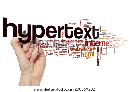 Hypertext word cloud concept