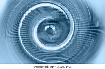 Hypnosis Spiral In Eye With Vertigo 
 -  Image Of Abstract Spiral Hazel Eye 