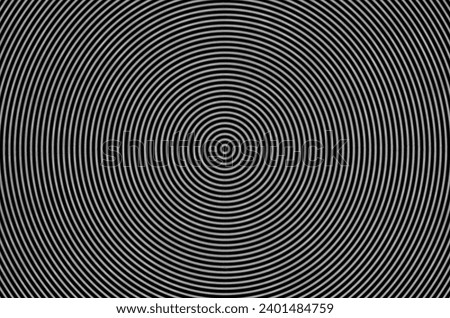 Hypnotizing Pop art Abstraction Of White Rings Moving On Black Background