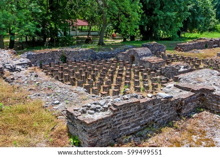 Hypocaust of the Great Baths complex in Dion