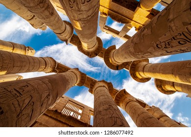 Hypostyle Hall In The Precinct Of Amun Re At Temple Of Karnak Luxor