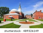 Hystoric church in George Rogers Clark national historic park in Vincennes Indiana